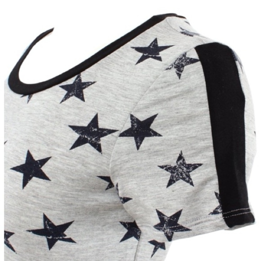 Star Patterned Gray T-shirt Dress size large - Picture 5 of 6